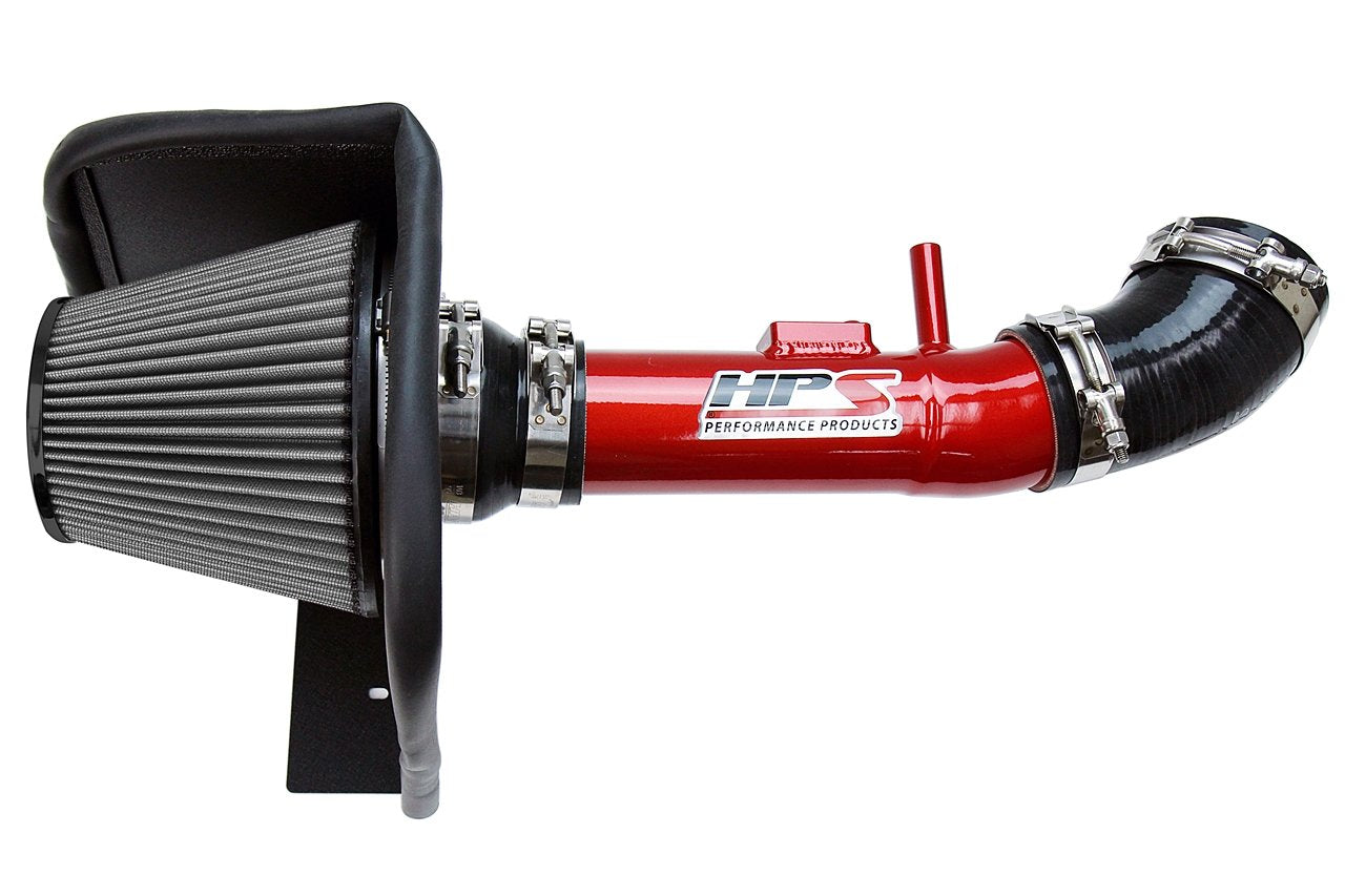 HPS Performance Shortram Air Intake Kit 2004-2011 Ford Ranger 4.0L V6, Includes Heat Shield, Red