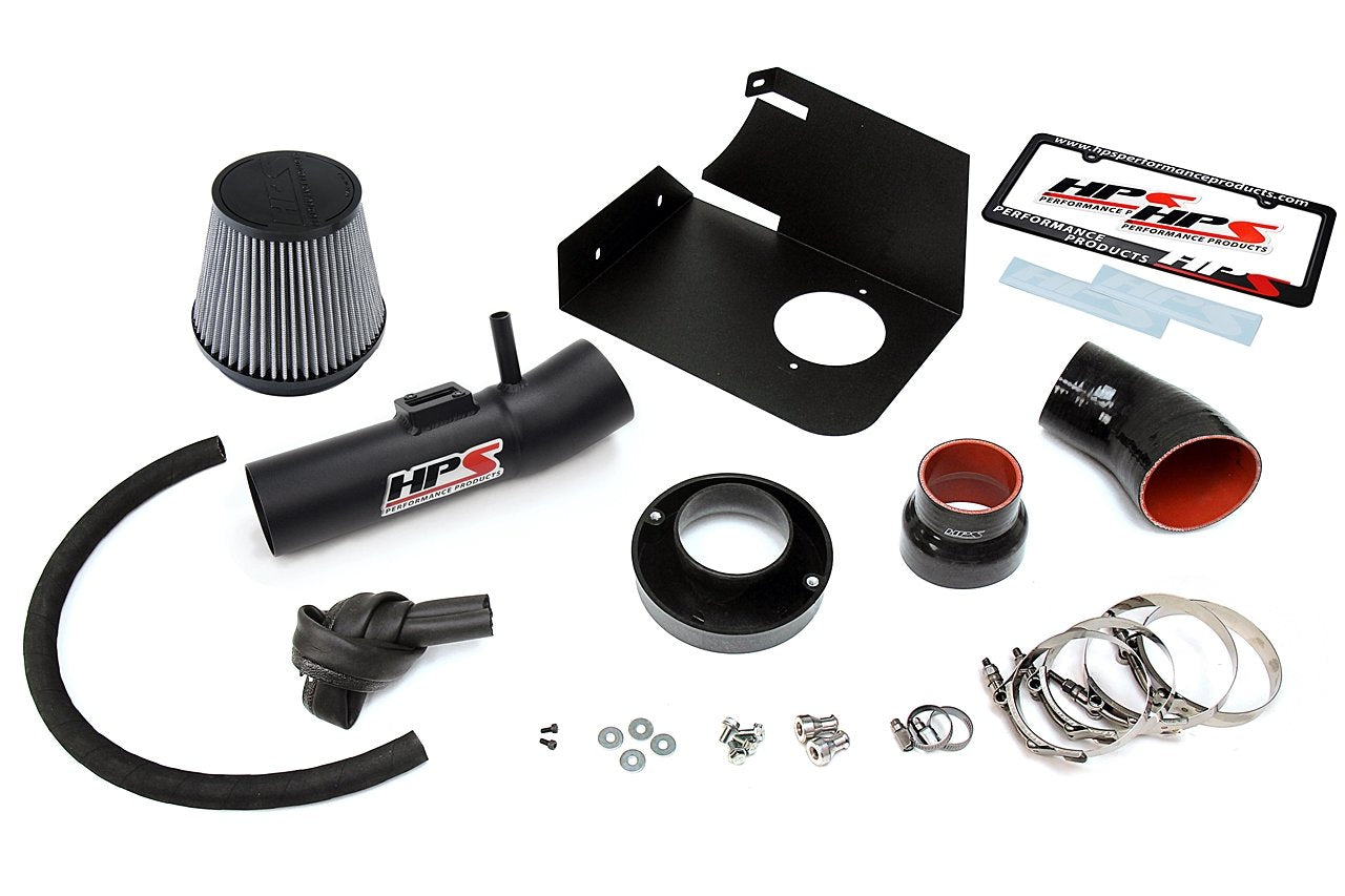 HPS Performance Shortram Air Intake Kit 2004-2009 Mazda B4000 4.0L V6, Includes Heat Shield, Black