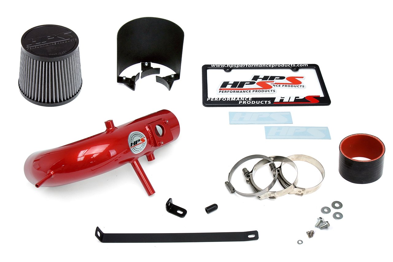 HPS Performance Shortram Air Intake Kit 2013-2018 Toyota Rav4 2.5L, Includes Heat Shield, Red