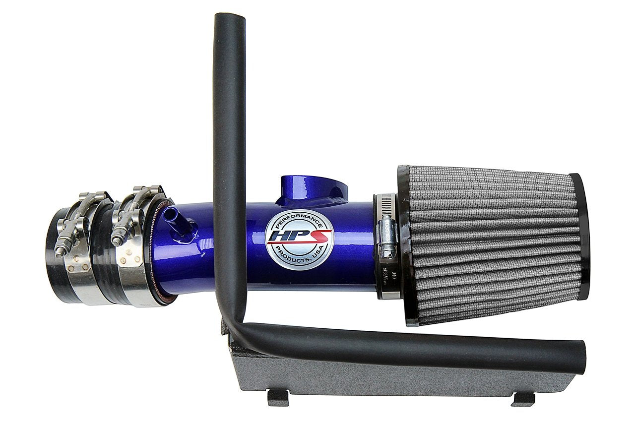 HPS Performance Shortram Air Intake Kit 2017-2018 Toyota Yaris iA 1.5L, Includes Heat Shield, Blue