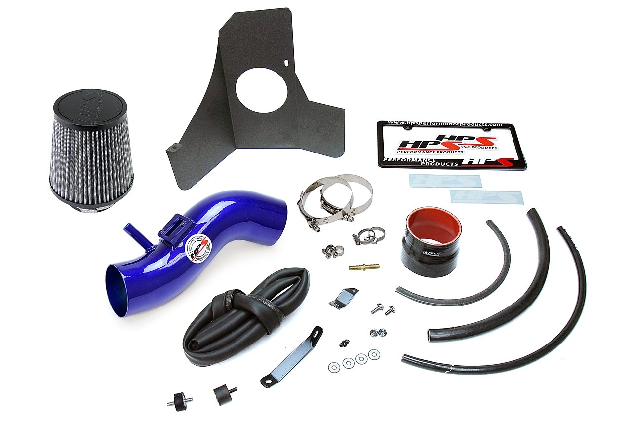 HPS Performance Shortram Air Intake Kit 2017-2018 Honda Ridgeline 3.5L V6, Includes Heat Shield, Blue