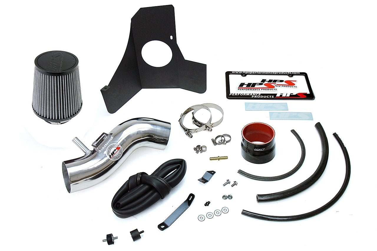 HPS Shortram Air Intake Kit 2017-2018 Honda Ridgeline 3.5L V6, Includes Heat Shield, Polish