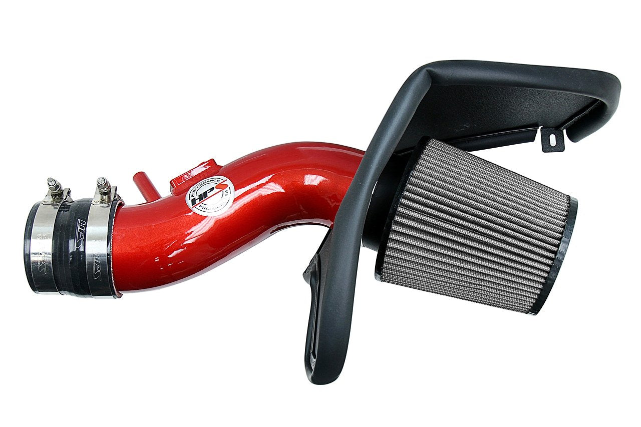 HPS Performance Shortram Air Intake Kit 2016-2018 Honda Pilot 3.5L V6, Includes Heat Shield, Red