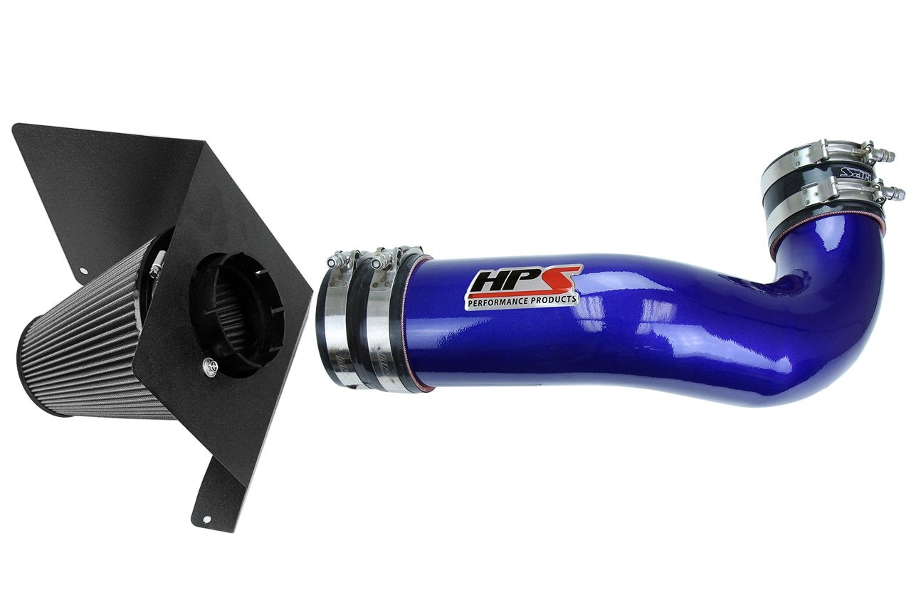 HPS Performance Shortram Air Intake Kit 2007-2008 GMC Yukon 4.8L 5.3L 6.0L 6.2L V8, Includes Heat Shield, Blue