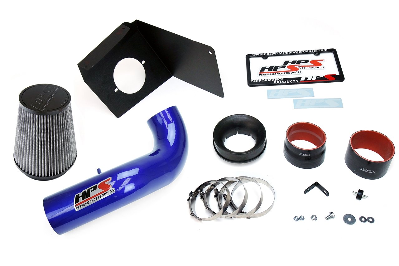 HPS Performance Shortram Air Intake Kit 2007-2008 Cadillac Escalade 6.2L V8, Includes Heat Shield, Blue