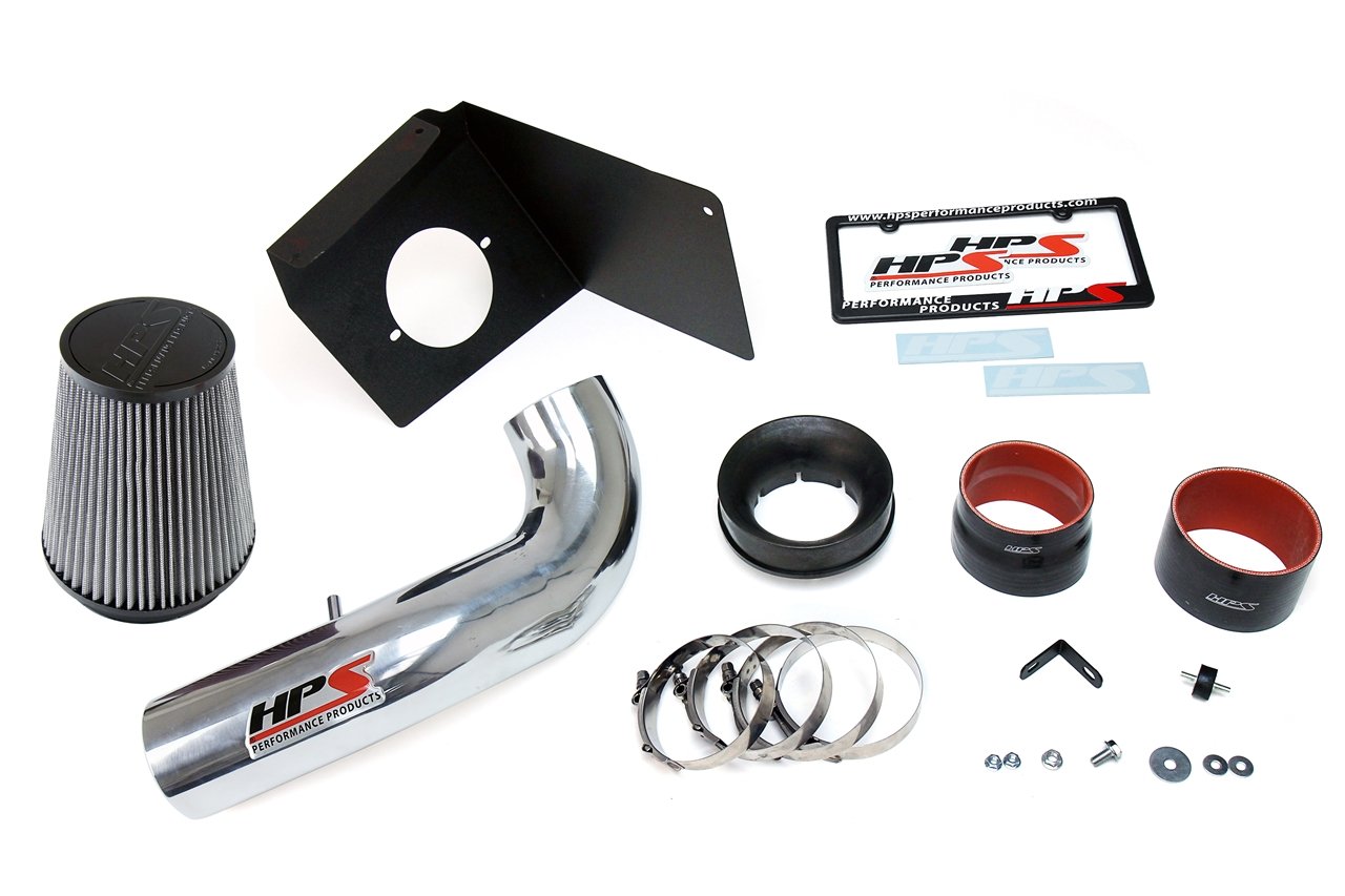 HPS Shortram Air Intake Kit 2007-2008 Cadillac Escalade 6.2L V8, Includes Heat Shield, Polish