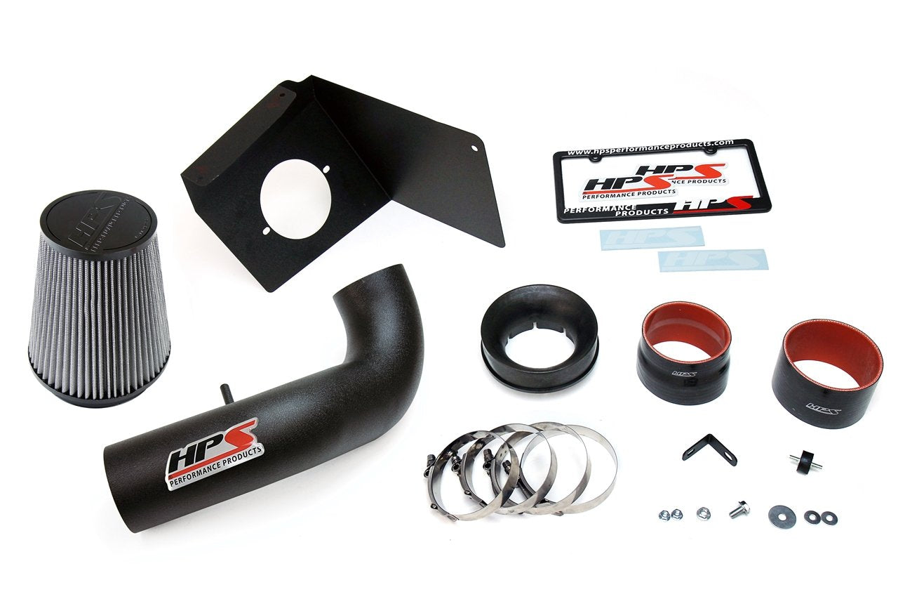 HPS Shortram Air Intake Kit 2007-2008 Cadillac Escalade 6.2L V8, Includes Heat Shield, Black