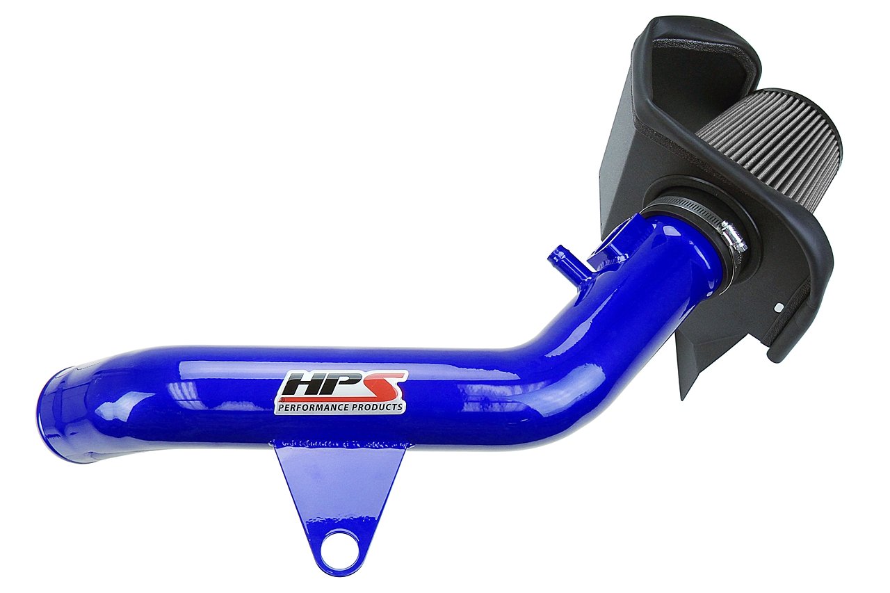 HPS Performance Shortram Air Intake Kit 2016-2018 BMW M2 F87 3.0L Turbo N55, Includes Heat Shield, Blue