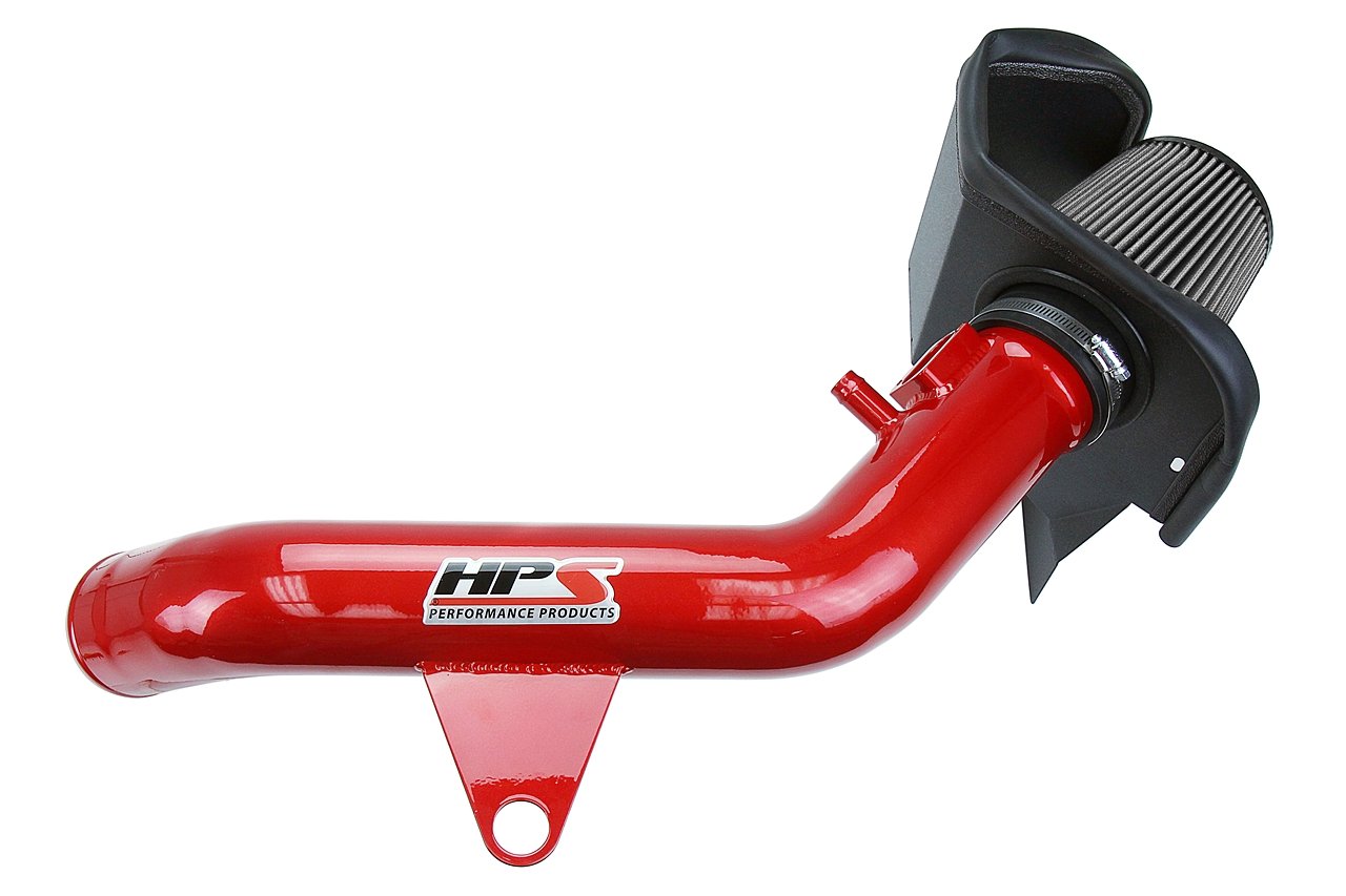 HPS Performance Shortram Air Intake Kit 2016-2018 BMW M2 F87 3.0L Turbo N55, Includes Heat Shield, Red