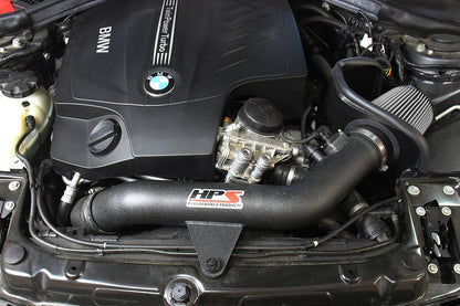HPS Shortram Air Intake Kit 2012-2015 BMW 335ix F30 3.0L Turbo N55, Includes Heat Shield, Red
