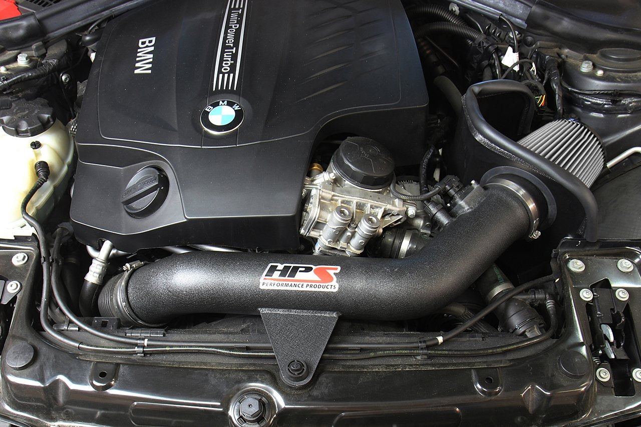 HPS Shortram Air Intake Kit 2016-2018 BMW M2 F87 3.0L Turbo N55, Includes Heat Shield, Black