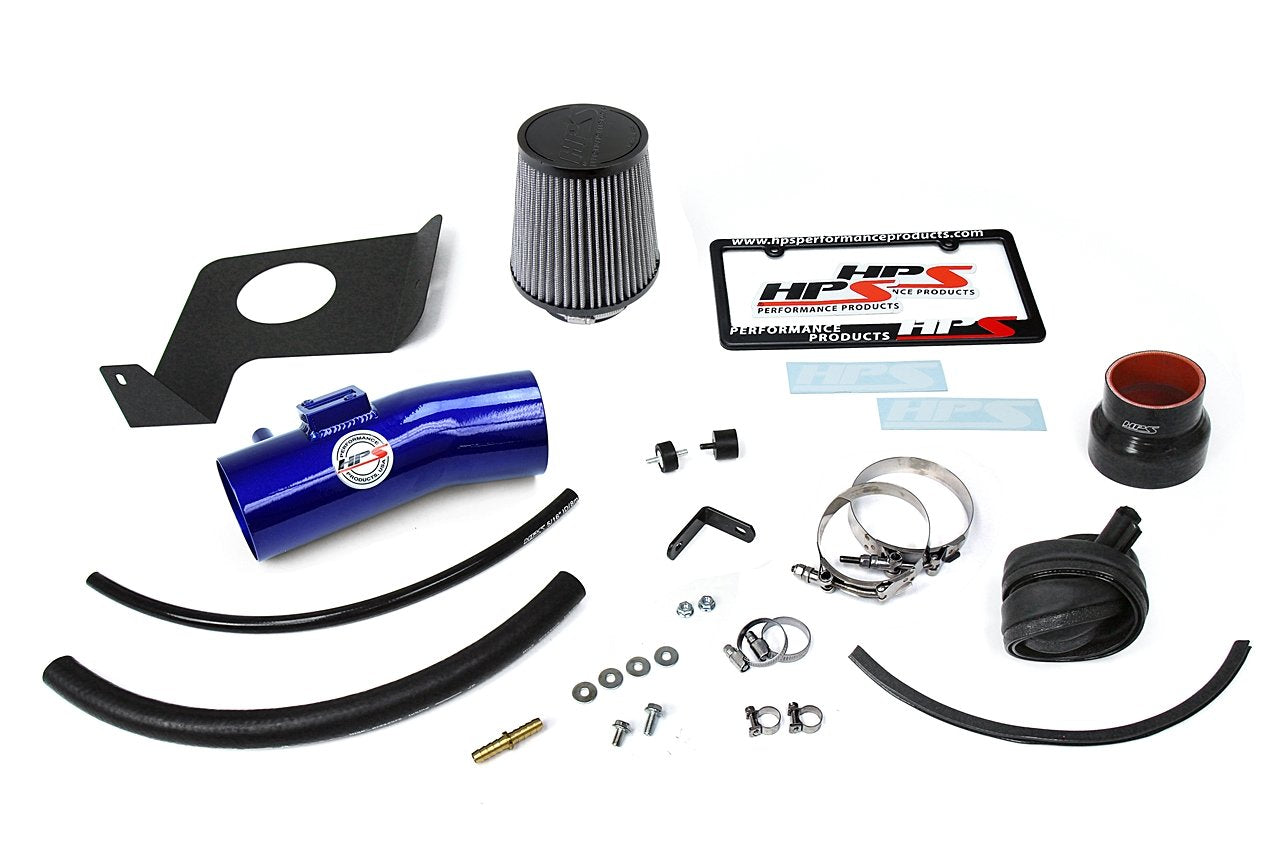 HPS Performance Shortram Air Intake Kit 2013-2017 Honda Accord 3.5L V6, Includes Heat Shield, Blue