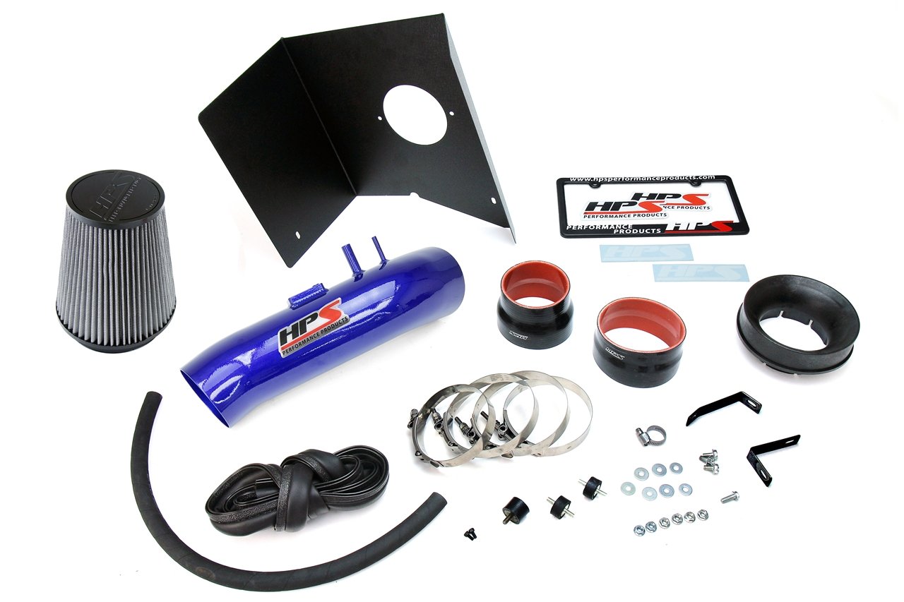 HPS Performance Shortram Air Intake Kit 2012-2019 Toyota Tundra 5.7L V8, Includes Heat Shield, Blue