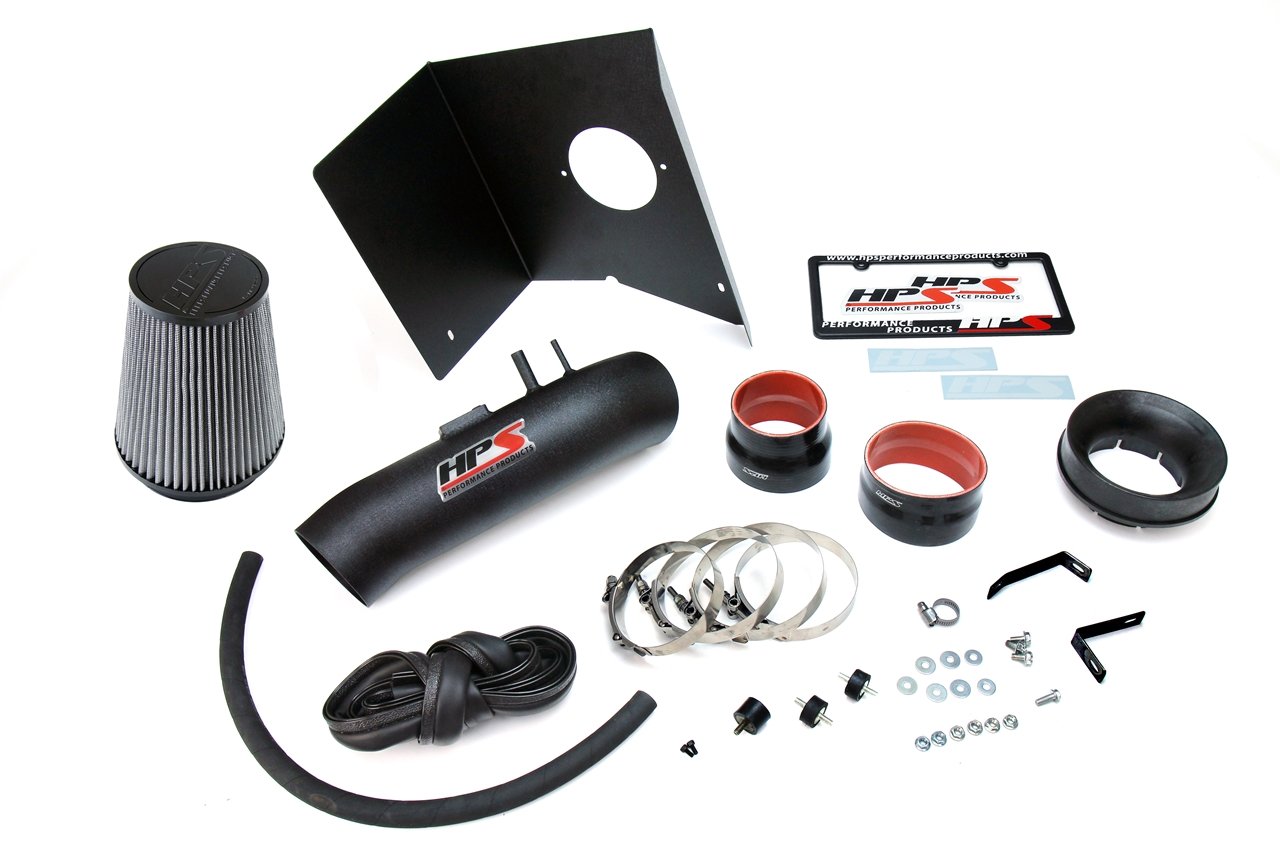 HPS Shortram Air Intake Kit 2012-2019 Toyota Tundra 5.7L V8, Includes Heat Shield, Black