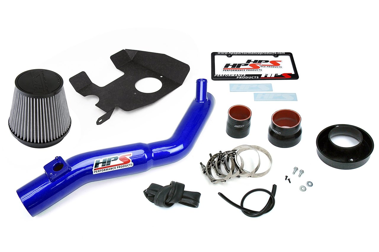 HPS Performance Shortram Air Intake Kit 2016-2017 Lexus IS200t 2.0L Turbo, Includes Heat Shield, Blue