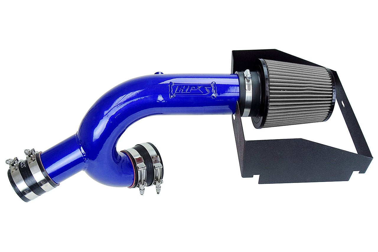 HPS Performance Shortram Air Intake Kit 2015-2016 Ford F150 3.5L Ecoboost Turbo, Includes Heat Shield, Blue