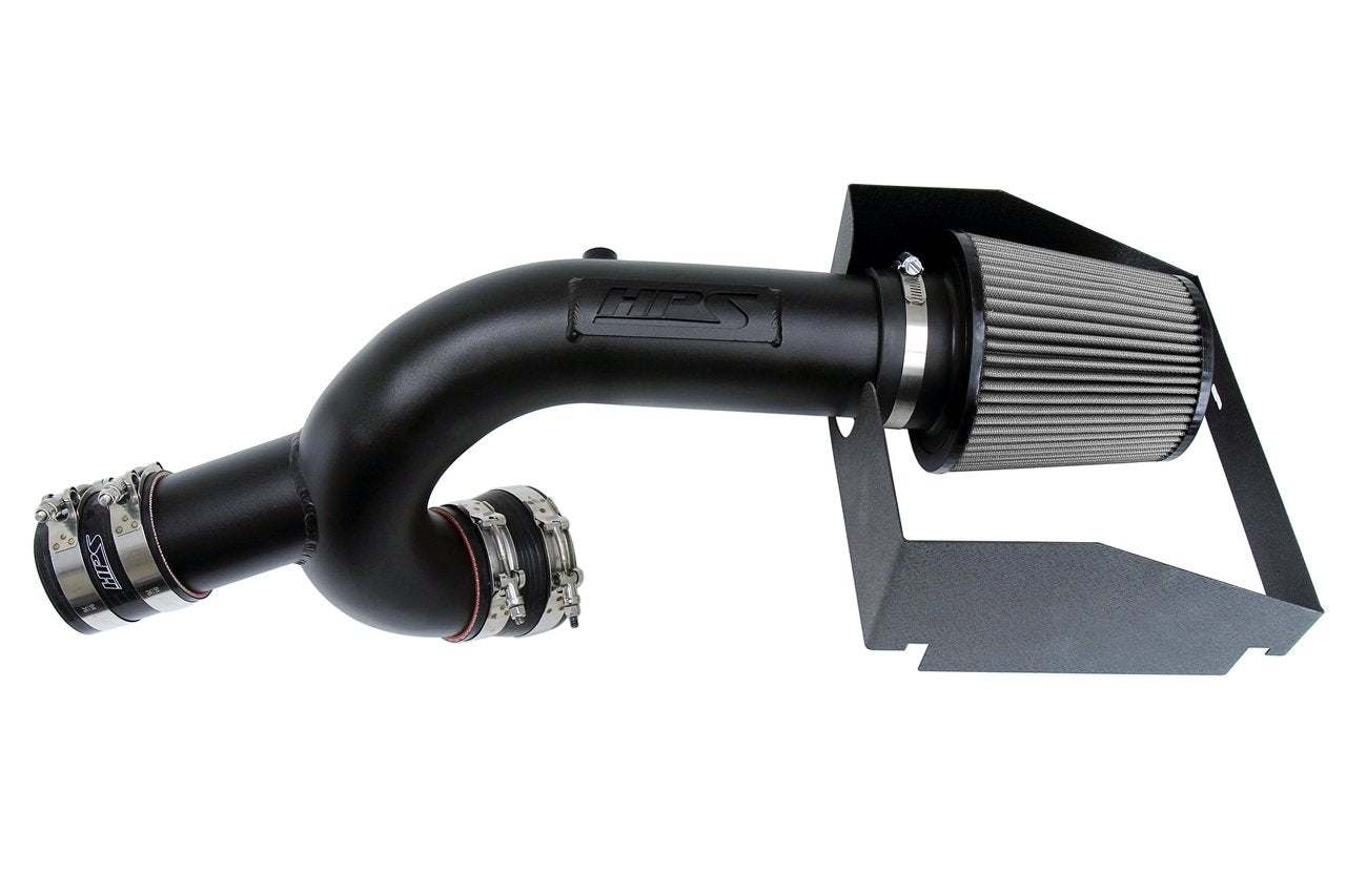 HPS Performance Shortram Air Intake Kit 2015-2016 Ford F150 3.5L Ecoboost Turbo, Includes Heat Shield, Black