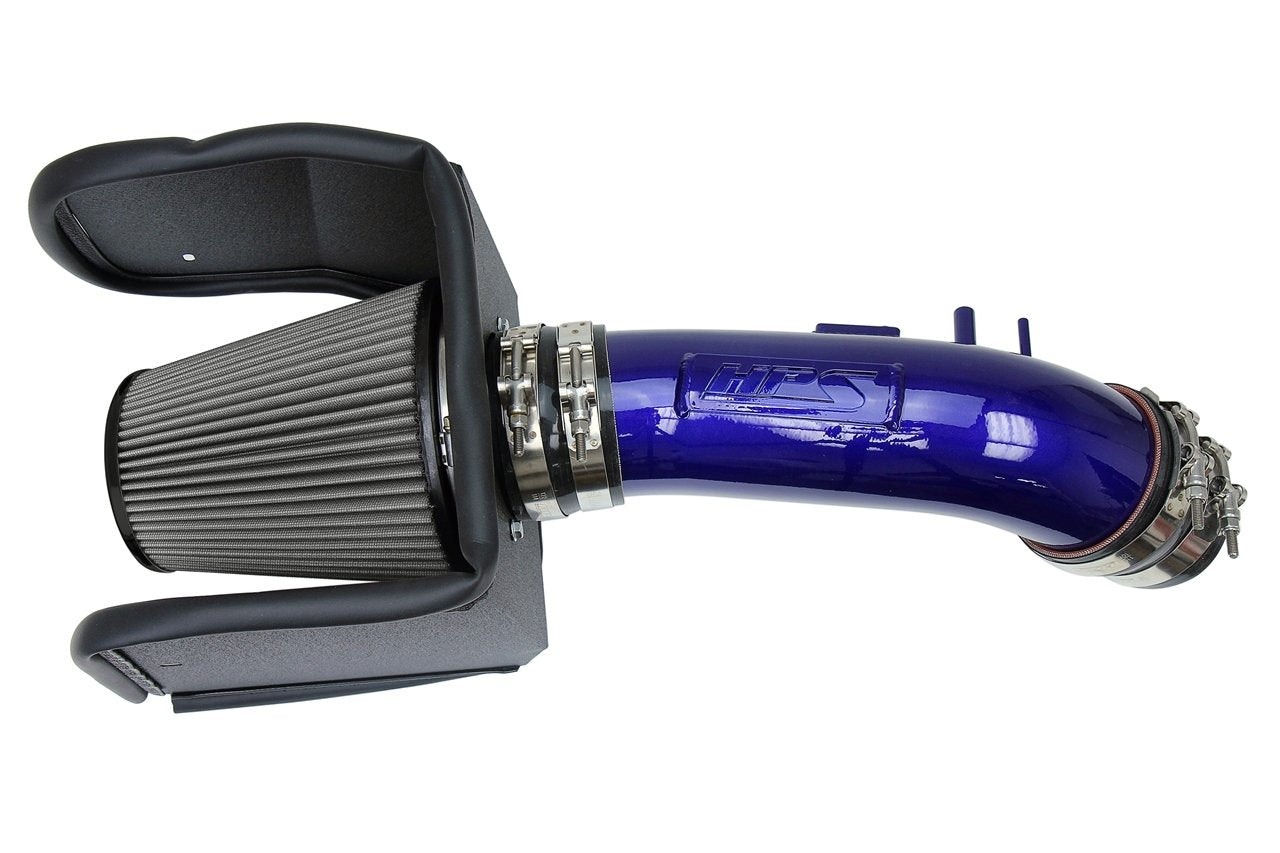 HPS Performance Shortram Air Intake Kit 2008-2018 Toyota Land Cruiser 5.7L V8, Includes Heat Shield, Blue