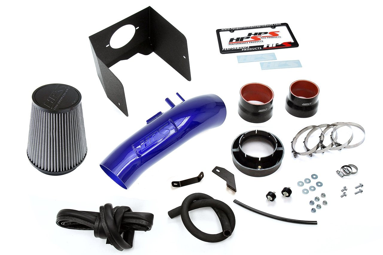 HPS Performance Shortram Air Intake Kit 2008-2018 Toyota Land Cruiser 5.7L V8, Includes Heat Shield, Blue