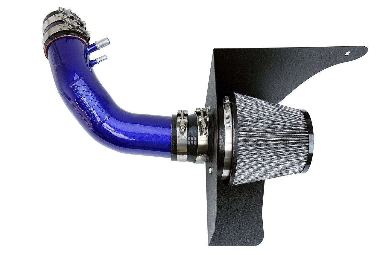 HPS Performance Shortram Air Intake Kit 2015-2017 Ford Mustang 3.7L V6, Includes Heat Shield, Blue