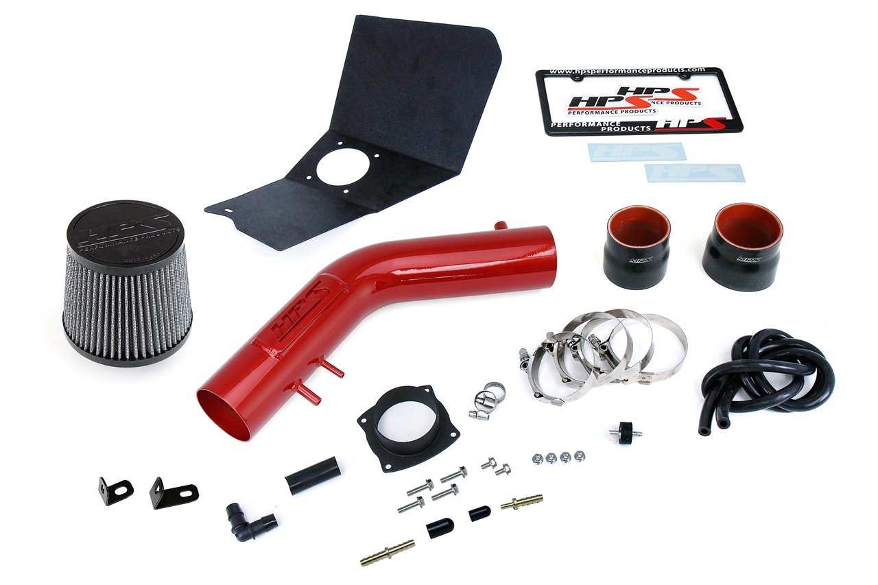 HPS Performance Shortram Air Intake Kit 1995-1999 Toyota 4Runner 2.7L, Includes Heat Shield, Red