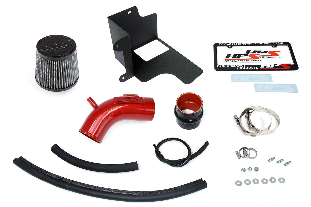 HPS Performance Shortram Air Intake Kit 2018-2019 Toyota Camry 2.5L, Includes Heat Shield, Red