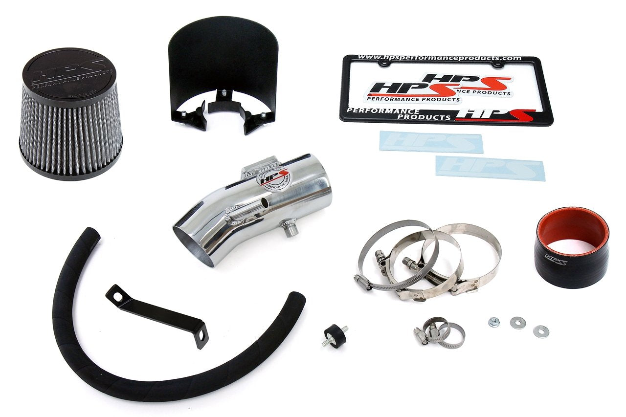 HPS Shortram Air Intake Kit 2013-2016 Nissan Pathfinder 3.5L V6, Includes Heat Shield, Polish