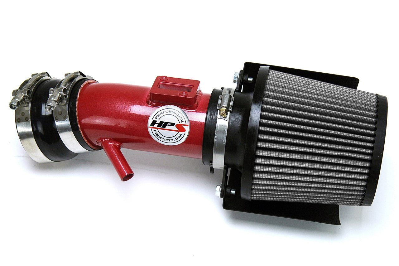 HPS Shortram Air Intake Kit 2013-2016 Nissan Pathfinder 3.5L V6, Includes Heat Shield, Red