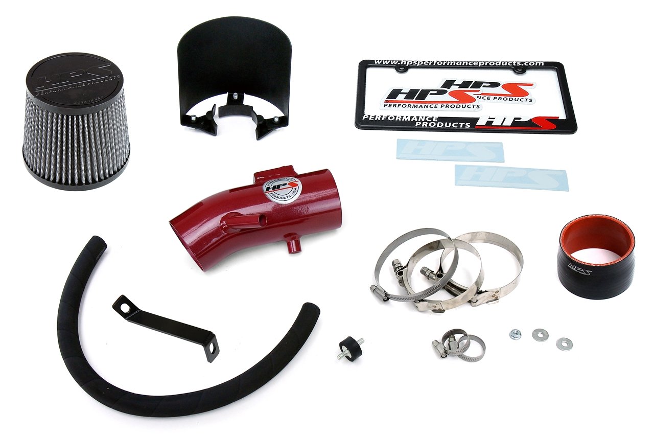 HPS Shortram Air Intake Kit 2015-2018 Nissan Murano 3.5L V6, Includes Heat Shield, Red