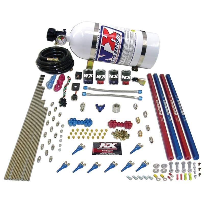 Nitrous Express Shark/Gas (200-600HP) 2 Solenoid Nitrous Kit w/15lb Bottle 90000-15 Main Image