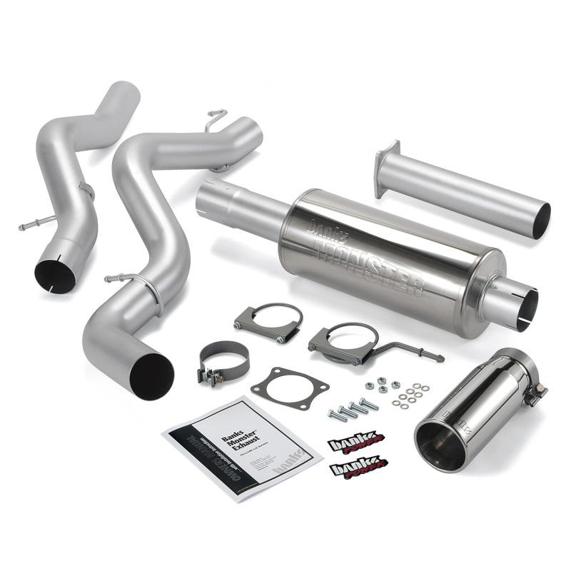 Banks Power 02-05 Chevy 6.6L EC/CCLB Monster Exhaust System - SS Single Exhaust w/ Chrome Tip 48634 Main Image