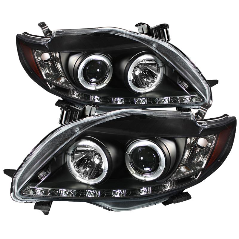 Spyder Toyota Corolla 09-10 Projector Headlights LED Halo DRL Blk High H1 Low H1 PRO-YD-TC09-DRL-BK 5032515 Main Image