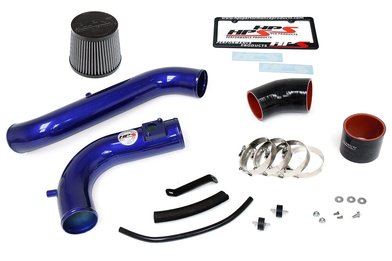 HPS Performance Cold Air Intake Kit 2008-2012 Honda Accord 2.4L, Converts to Shortram, Blue