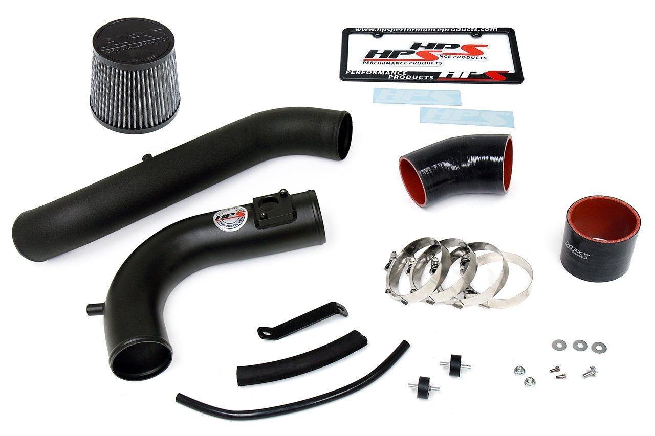 HPS Performance Cold Air Intake Kit 2008-2012 Honda Accord 2.4L, Converts to Shortram, Black