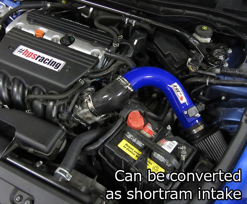 HPS Cold Air Intake Kit 2009-2014 Acura TSX 2.4L, Converts to Shortram, Black