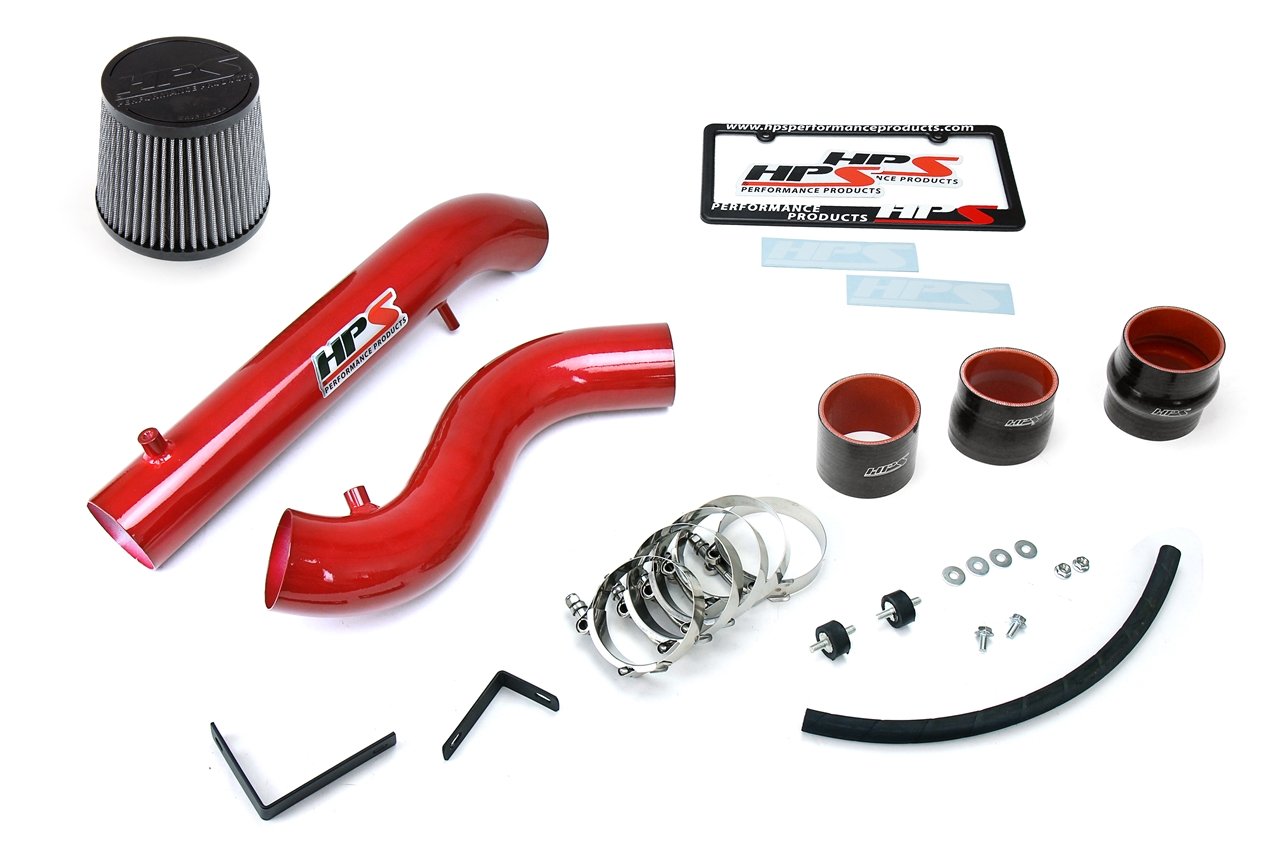 HPS Performance Cold Air Intake Kit 1992-1995 Honda Civic SOHC D Series DOHC B Series, Converts to Shortram, Red