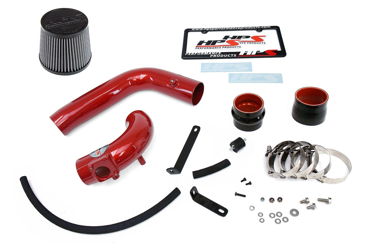 HPS Performance Cold Air Intake Kit 2003-2009 Mazda Mazda3 2.0L 2.3L Non Turbo, Converts to Shortram, Red