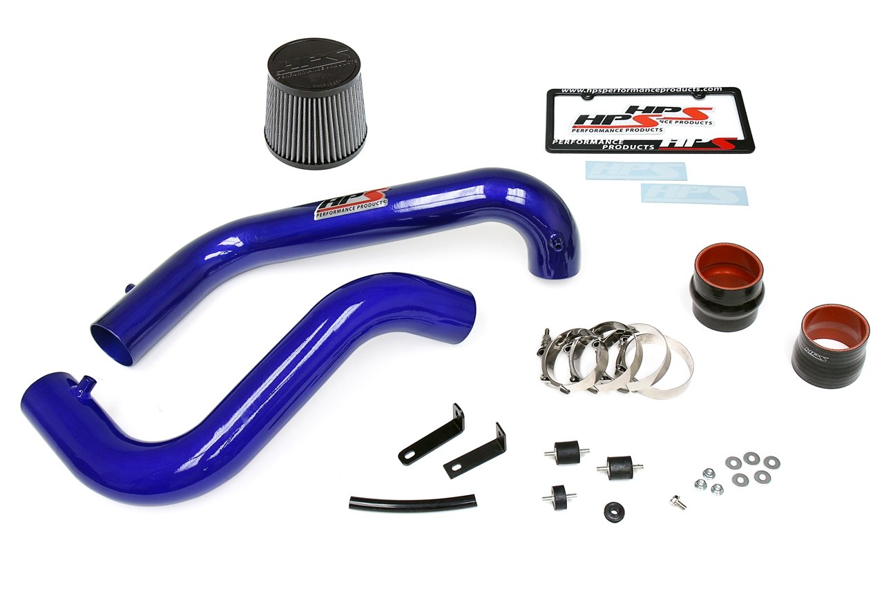 HPS Performance Cold Air Intake Kit 1996-2000 Honda Civic CX DX LX, Converts to Shortram, Blue