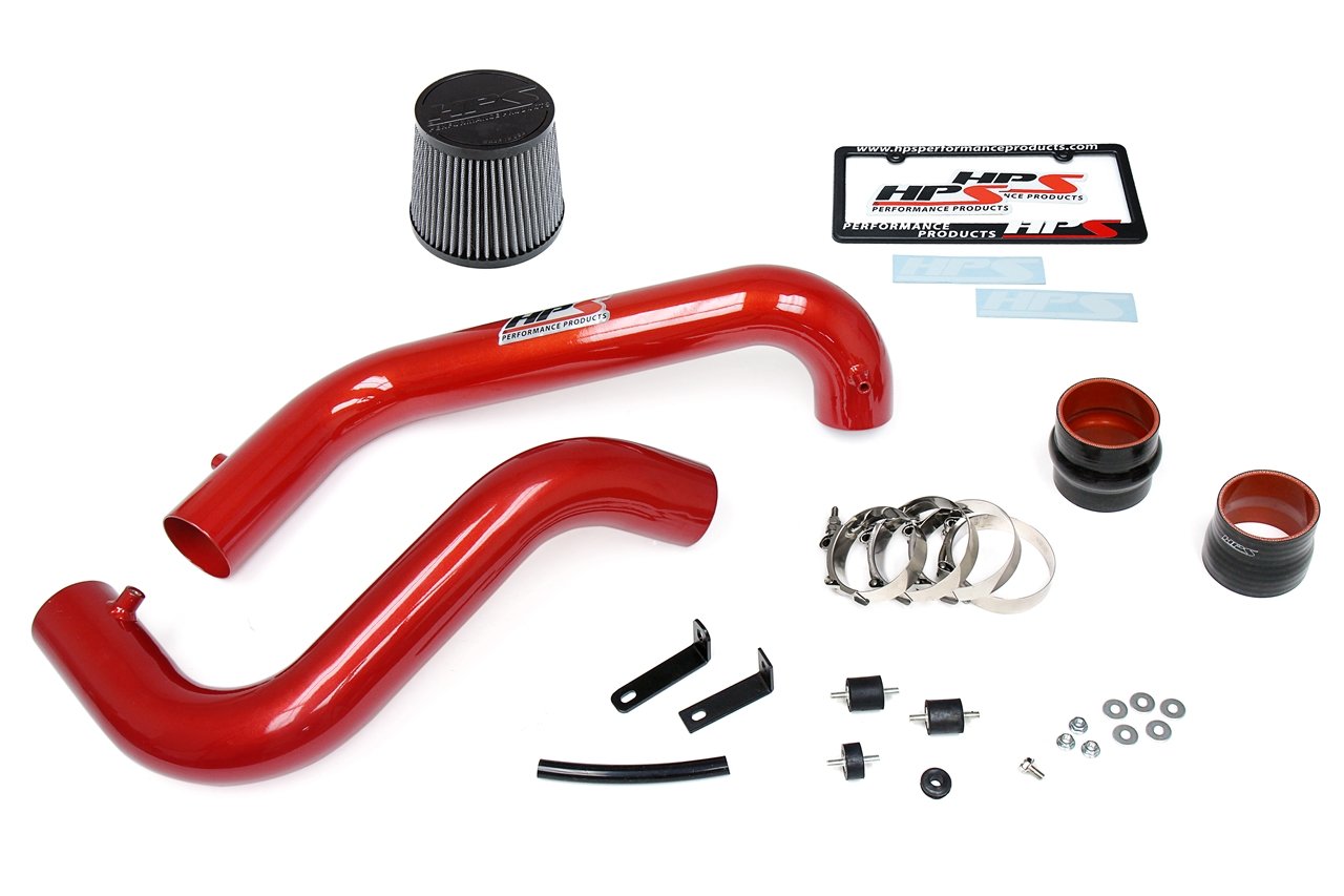 HPS Performance Cold Air Intake Kit 1996-2000 Honda Civic CX DX LX, Converts to Shortram, Red