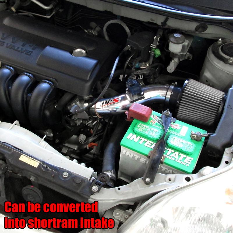 HPS Cold Air Intake Kit 2003-2004 Toyota Matrix XR 1.8L, Converts to Shortram, Polish