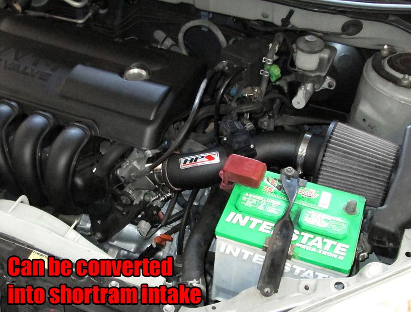 HPS Cold Air Intake Kit 2003-2004 Toyota Corolla 1.8L, Converts to Shortram, Black