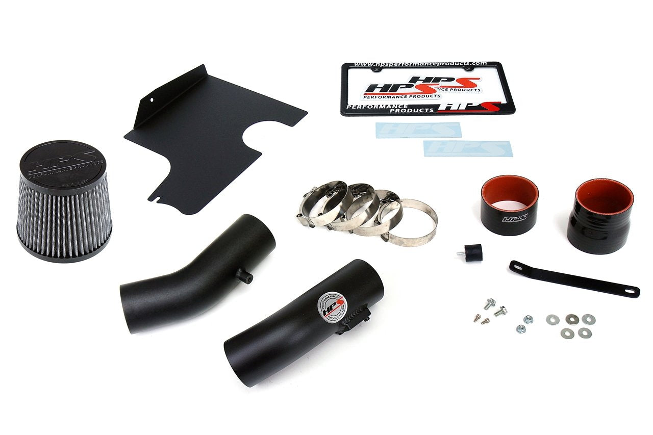 HPS Performance Cold Air Intake Kit 2008-2014 Subaru WRX 2.5L Turbo, Converts to Shortram, Black