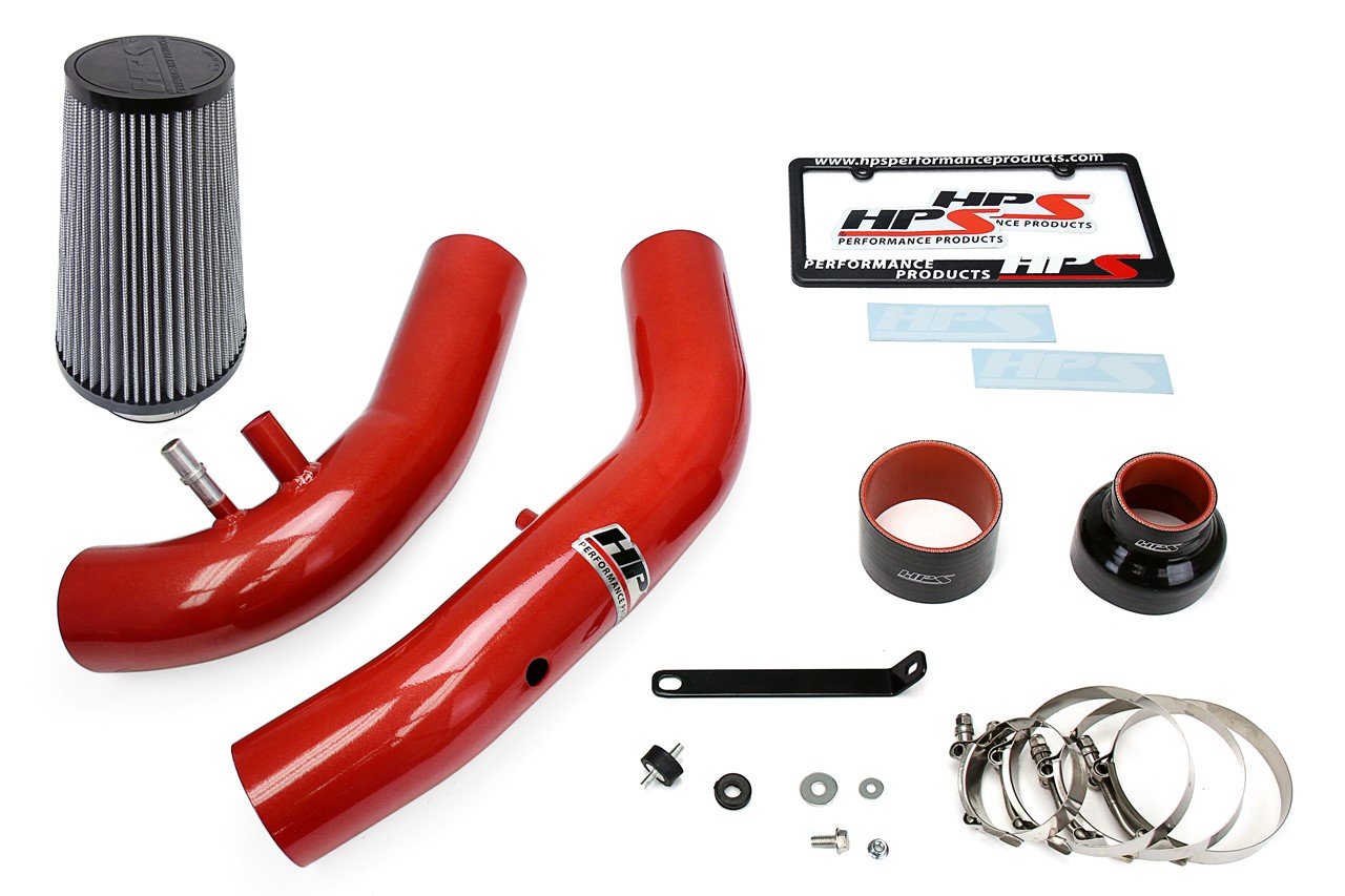 HPS Cold Air Intake Kit 2015-2017 Ford Mustang Ecoboost 2.3L Turbo, Red