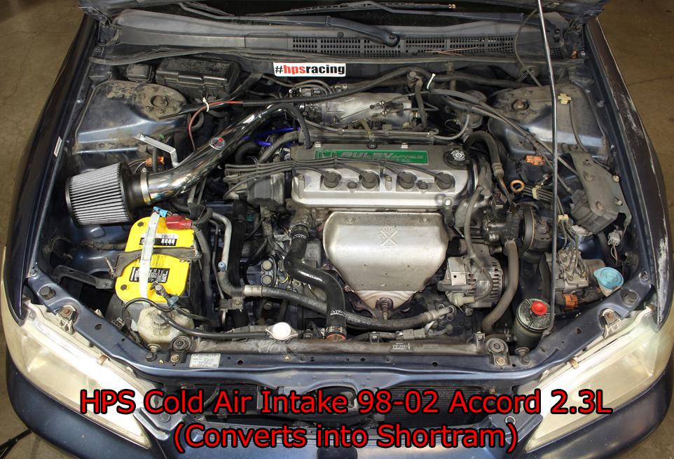 HPS Cold Air Intake Kit 1998-2002 Honda Accord 2.3L DX EX LX VP SE, Converts to Shortram, Red