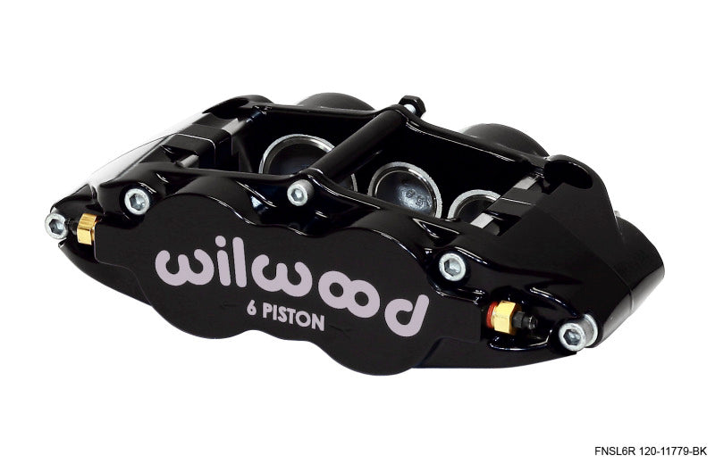 Wilwood Caliper-FNSL6R-LH - Black, 1.62/1.12/1.12" Pistons, 1.25"