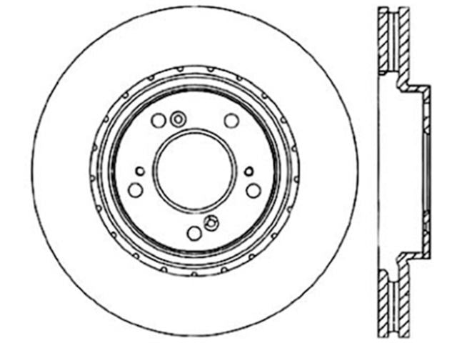 StopTech Sport Cryo Cross Drilled Brake Rotor; Rear Left