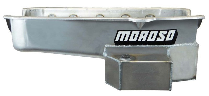 Moroso 80-85 Chevrolet Small Block/Dart (w/2 Piece Seal) Road Race Wet Sump 7qt 7.5in Steel Oil Pan 21814