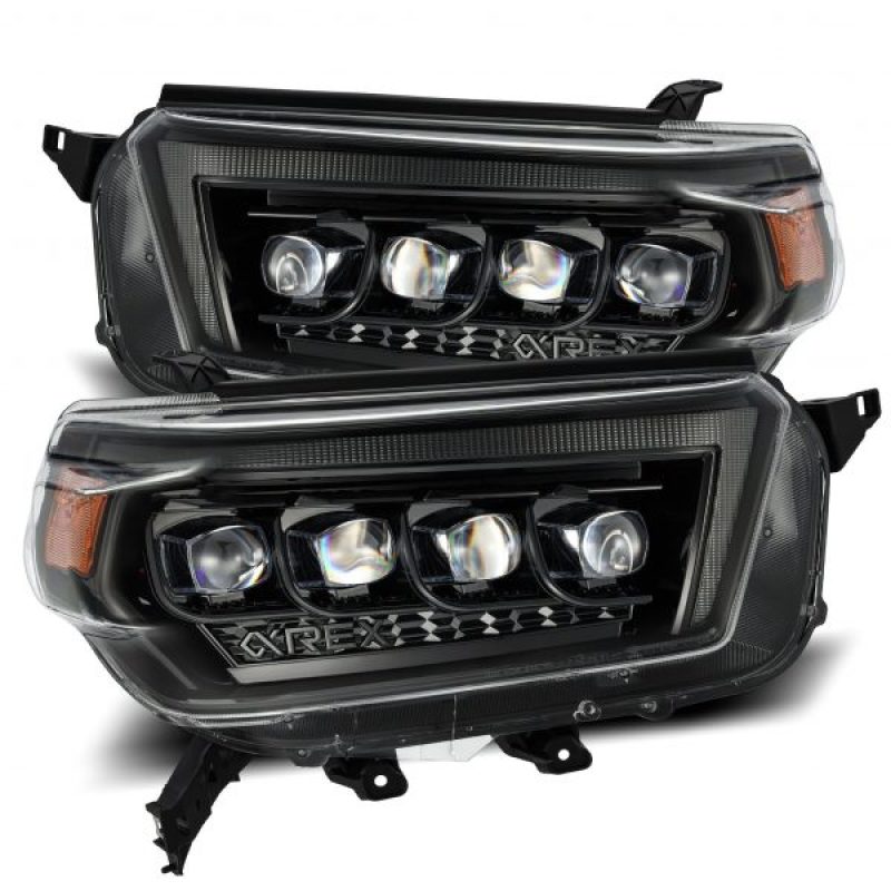 AlphaRex 10-13 Toyota 4Runner NOVA LED Proj Headlights Plank Style Alpha Black w/Seq Signal/DRL 880758