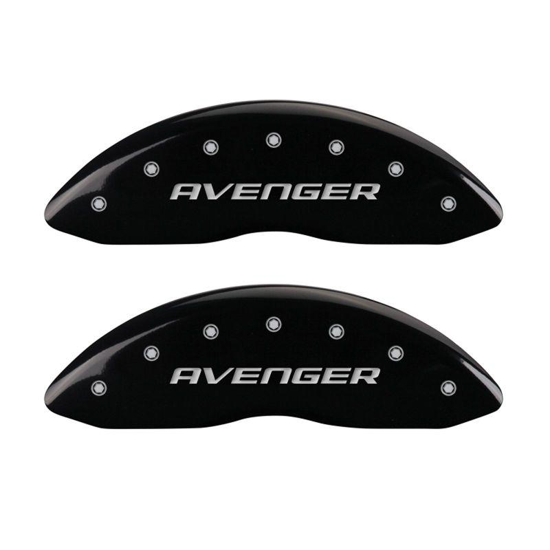 MGP 4 Caliper Covers Engraved Front & Rear With out stripes/Avenger Black finish silver ch 12192SAV2BK Main Image