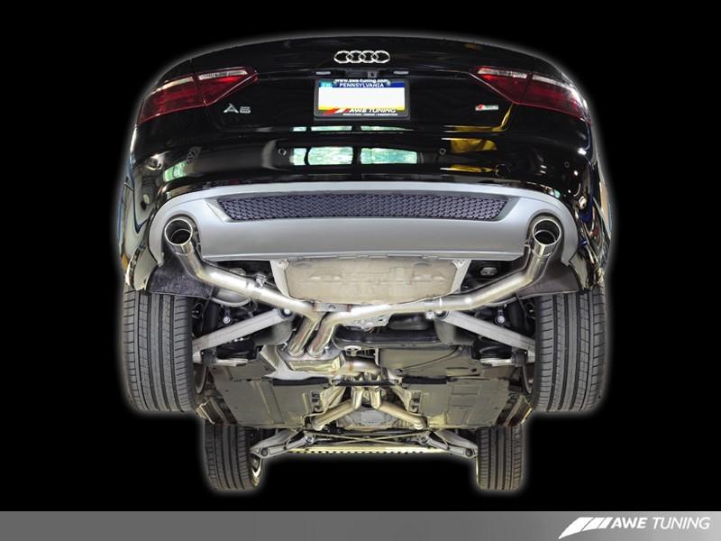 AWE Tuning Audi B8 A5 3.2L Track Edition Exhaust System - Dual 3.5in Polished Silver Tips 3020-32016 Main Image